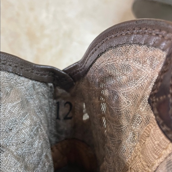 Ariat Kids Cowboy Boots Size 12 Brown Leather Western Aztec Stitch Square Toe - Picture 12 of 15